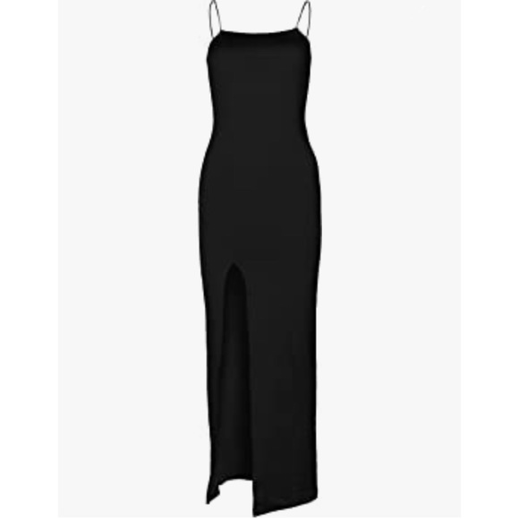 Spaghetti Strap Backless Thigh-high Slit Bodycon Maxi Long Dress party club - Picture 2 of 3